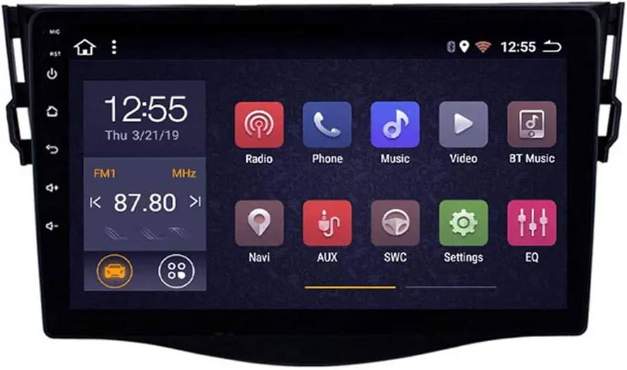 Sistema de navegación GPS, 9 pulgadas Android 8.1 Car Multimedia Player 2.5D Pantalla táctil completa para Toyota RAV4 2007-2011,4g+wifi 2g+32g