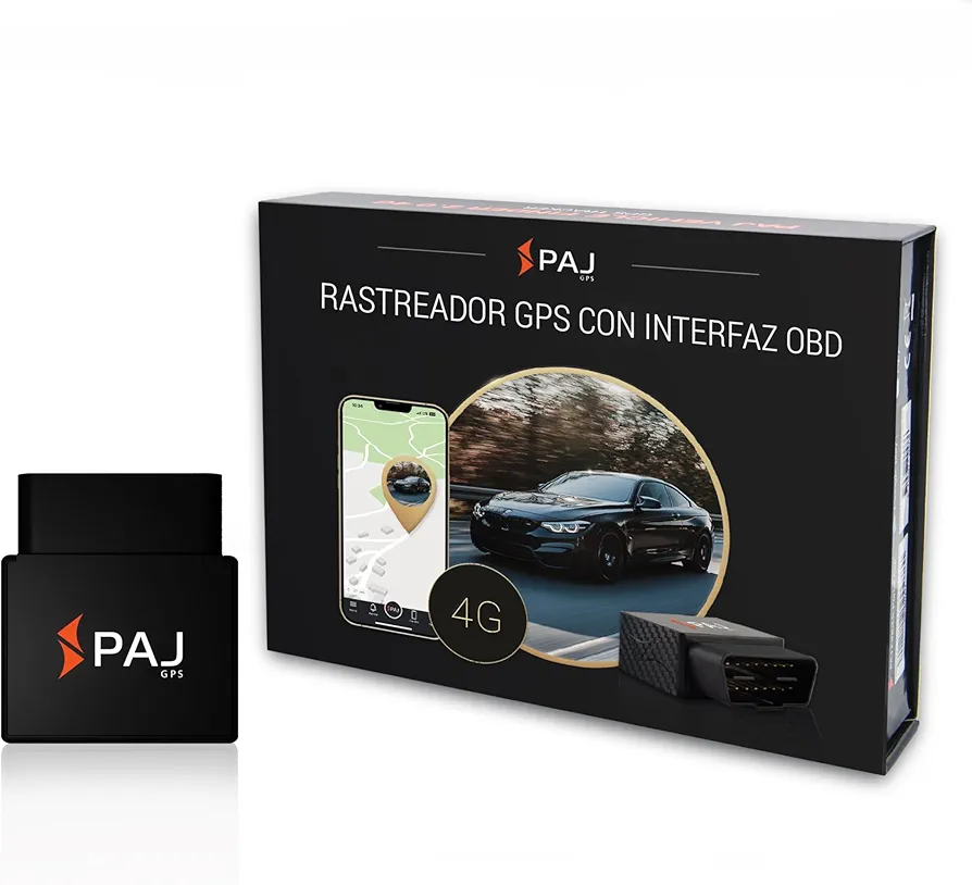 PAJ GPS OBD Finder 4G 2.0 - Localizador GPS para Coche, Moto y Otros Vehículos - Conexión a Interfaz OBD - Seguimiento en Directo, Área de Seguridad, Historial de Rutas y Alarmas