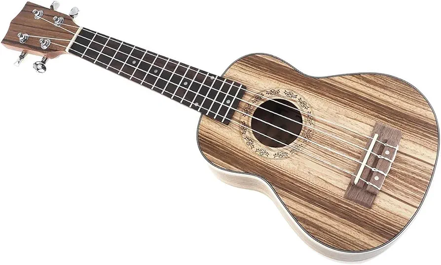 Ukelele para Principiante Ukelele De 21 Pulgadas, 15 Trastes, Cuerpo De Madera De Cebra, 4 Cuerdas, Guitarra, Ukelele, Instrumento De Cuerda Ukelele Profesional