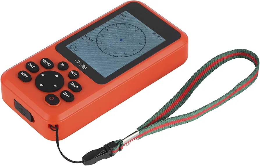 Navegador GPS de Mano, Dispositivo Impermeable con Pantalla Multifunción de Alta Sensibilidad para Accesorios Marinos (Orange)