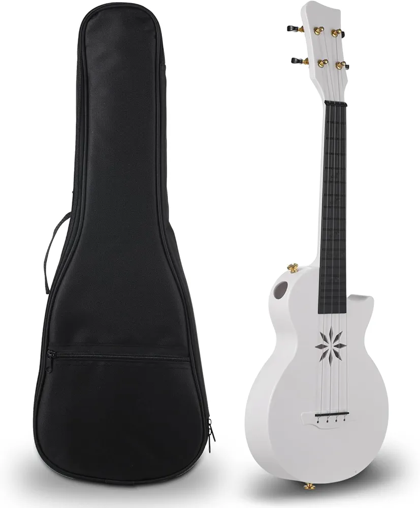 Btuty Ukelele de 25 pulgadas, ukelele de fibra de carbono de 4 cuerdas, Uke portátil con bolsa de transporte, instrumento de cuerda profesional