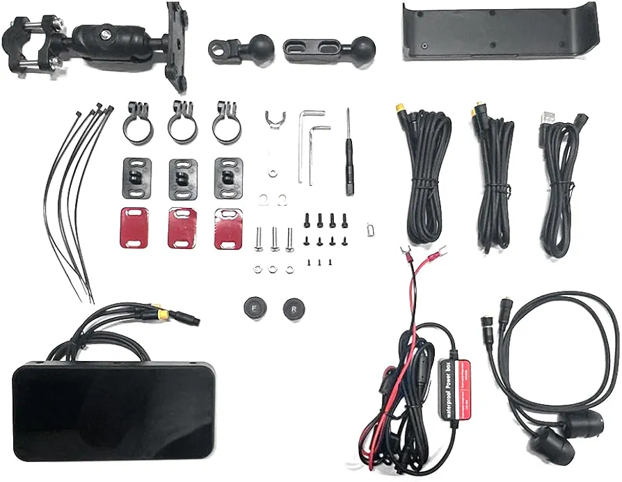 NONDK MG600 Pantalla de 6.25 Pulgadas Navegador de Motocicleta GPS WiFi Inalámbrico CarPlay Android Pantalla Automática Cámara Dual Kits de Presión de Neumáticos