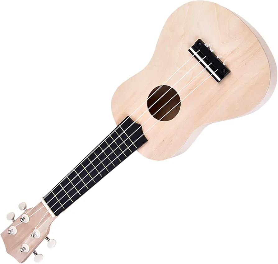 MOUMOUTEN DIY Ukelele Kit, 21 pulgadas Tilo Madera 4 Cuerdas Ukelele Construcción DIY Kit Instrumento Accesorio para Niños Principiantes