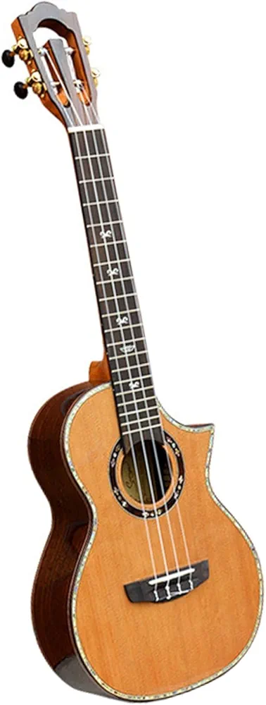 Ukelele para Principiante Ukelele De Alto Brillo De 26 Pulgadas Con Tapa De Pino Rojo, Base Y Laterales De Palisandro, Instrumento De Cuerda Ukelele Profesional