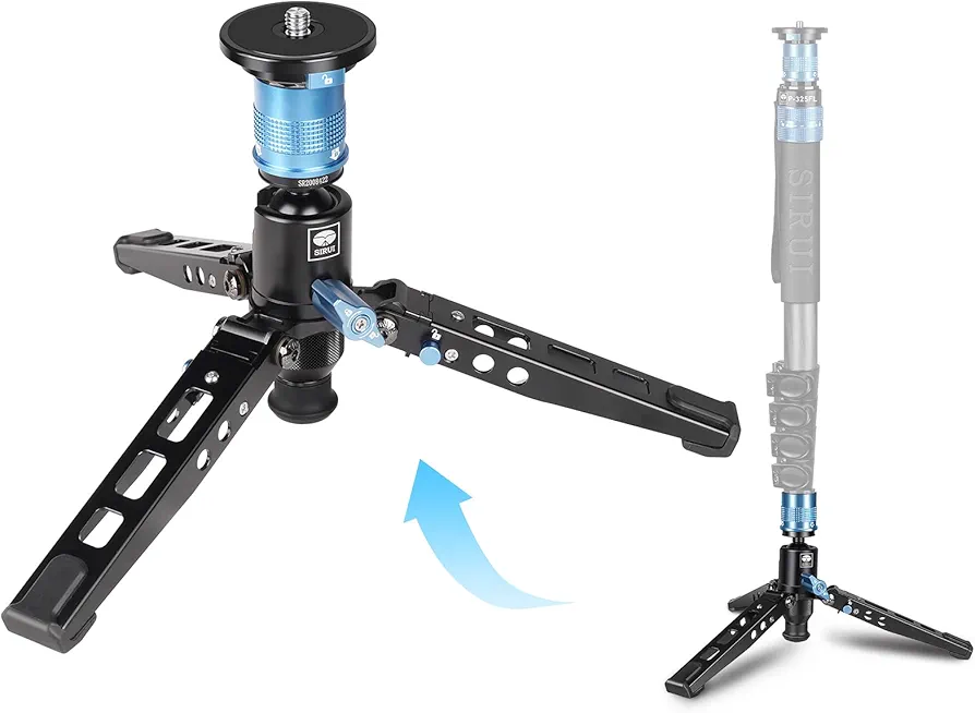 SIRUI P-36 Kit, Base de Trípode de Aluminio Y Adaptador, Base de Monopie con Liberación Rápida, Adecuado para SIRUI AM-306M, AM-326M, P-306, P-326 Monopies (Base de Trípode y Adaptador Solamente)