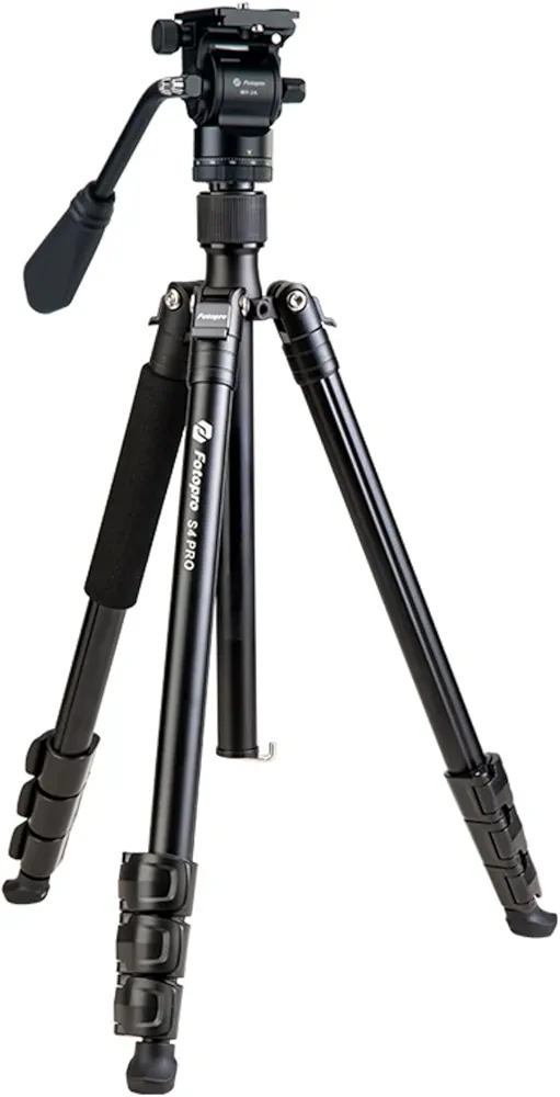 Fotopro 200CM/79inch trípode de vídeo, trípode de Viaje de Aluminio y monopie con 360 ° Cabeza fluida, trípode de cámara Profesional para DSLR Canon Nikon Sony, Carga hasta 10KG/22lbs