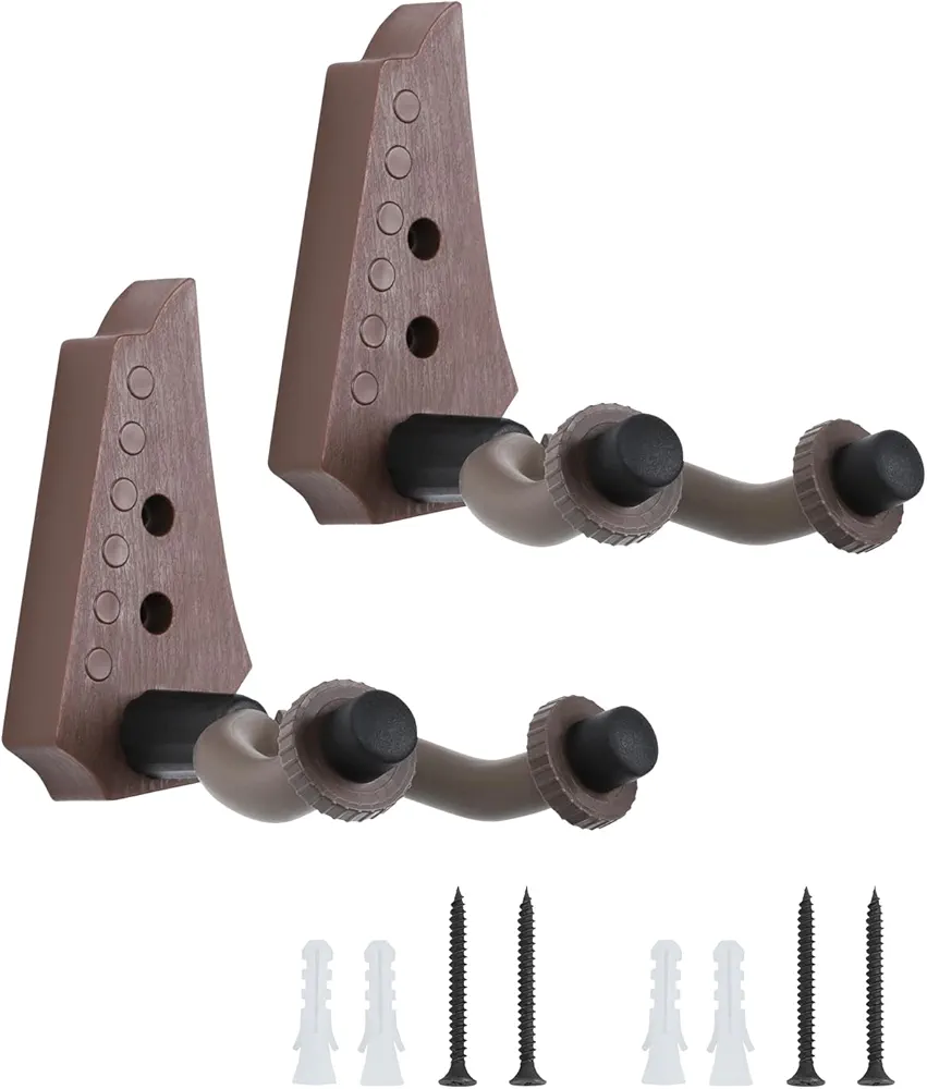 OTraki Soporte Guitarra Pared 2 Pack ABS Colgador Guitarra Pared Dispaly Soporte de Pared Desmontable para Guitarra Clásica Acústica Eléctrica Ukelele Robusto Gancho Porta Instrumentos Accesorios