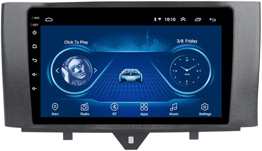 Navegación GPS para automóvil, pantalla táctil de 9 pulgadas Android 8.1 Para Mercedes Benz Fortwo Smart 2011-2015 Reproductor multimedia,Wifi 2g+32g