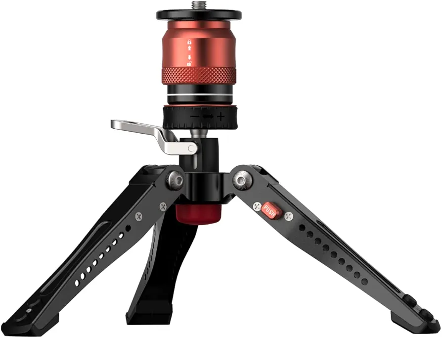 IFOOTAGE Cobra 3 Base monopié con pedal, mini trípode de escritorio de mesa, base de trípode monopié de base de perfil bajo, carga útil de 17.6 libras, Base-P